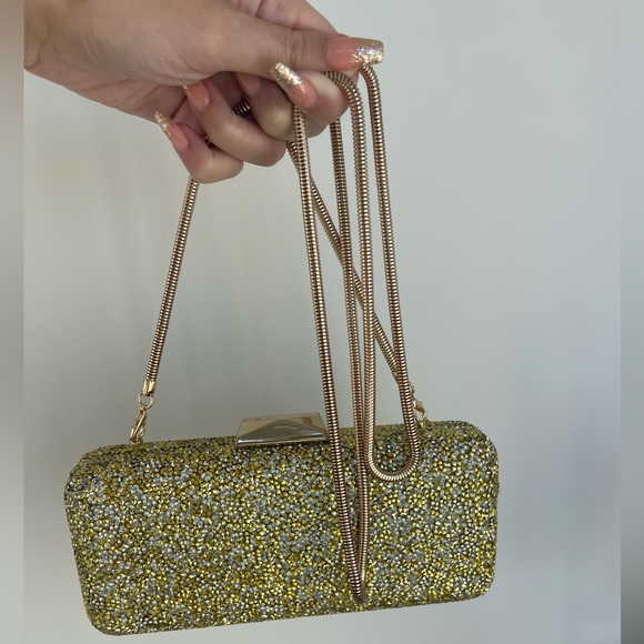 GOLD 🤩GLITTER ⭐️EVENING BAG & CLUTCH 💫SAKS FIFTH AVENUE 🥂SUMMER SOLSTICE✨ - Picture 8 of 10